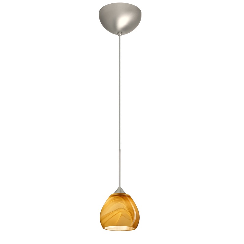 One Light Pendant from the Tay Tay Collection in Satin Nickel Finish by Besa
