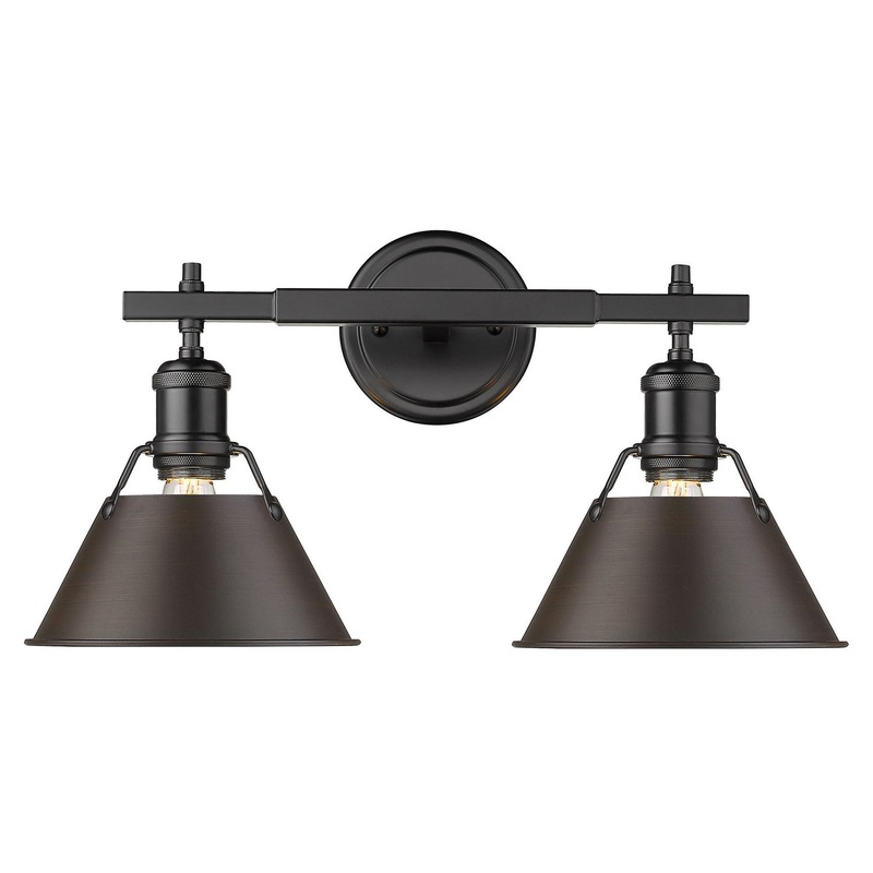 Two Light Bath Vanity from the Orwell Collection in Matte Black Finish by Golden