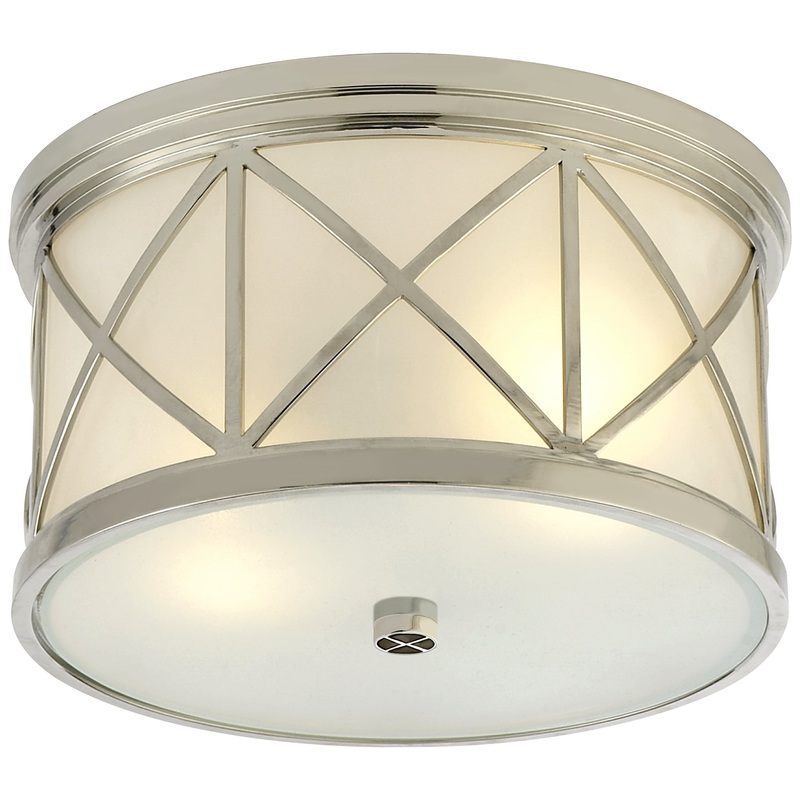 Two Light Flush Mount from the Montpelier Collection in Polished Nickel Finish by Visual Comfort Signature