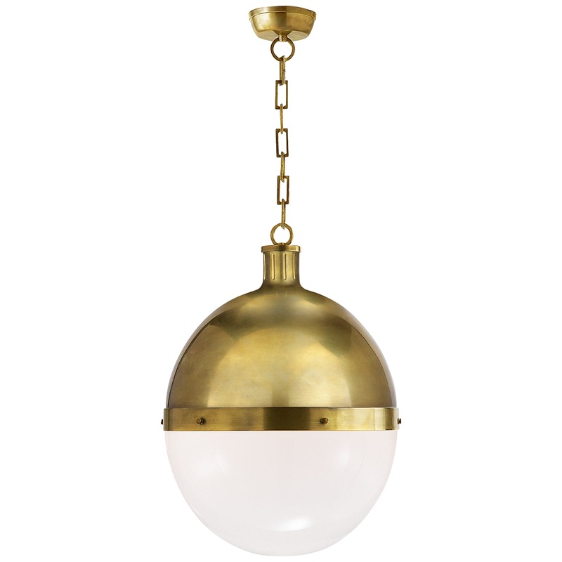 Two Light Pendant from the Hicks Collection in Hand-Rubbed Antique Brass Finish by Visual Comfort Signature