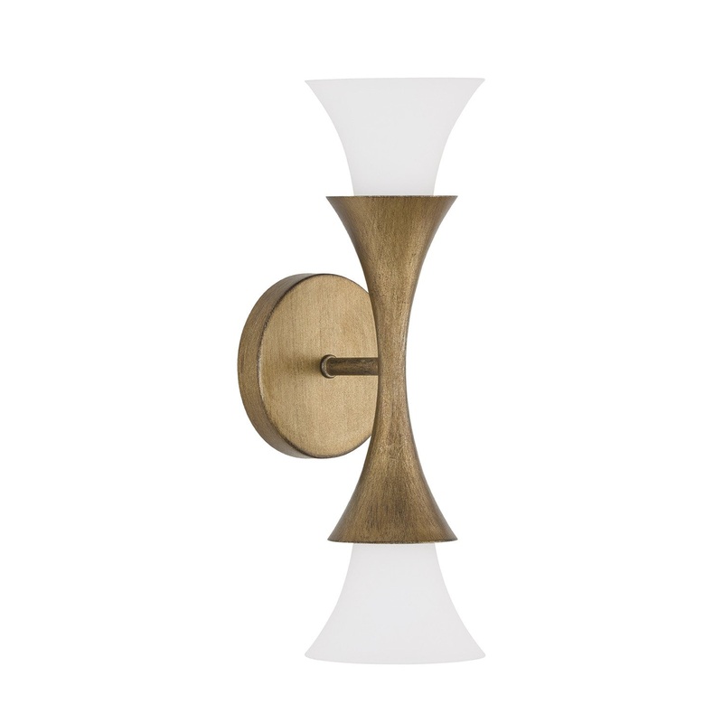 Two Light Wall Sconce from the Nola Collection in Mystic Luster Finish by Capital Lighting