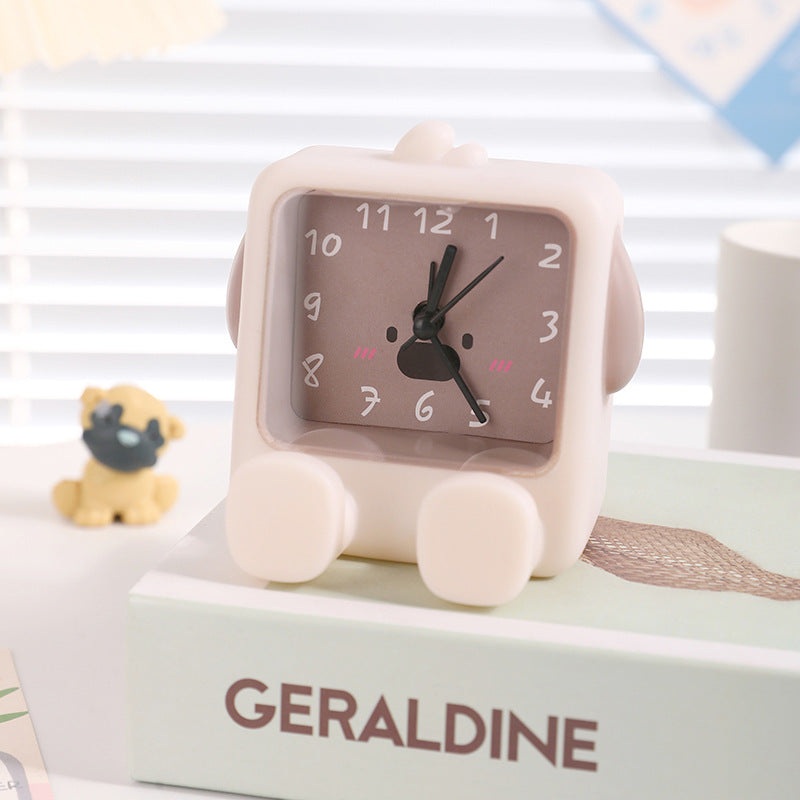 Adorable Cartoon Animal Alarm Clock – Silent Quartz Movement, Loud Alarm, Battery Operated(Beige)