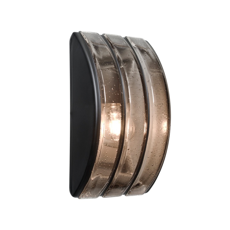 Besa AQUARBV-SM-BK Costaluz Aqua One Light Outdoor Wall Sconce Black