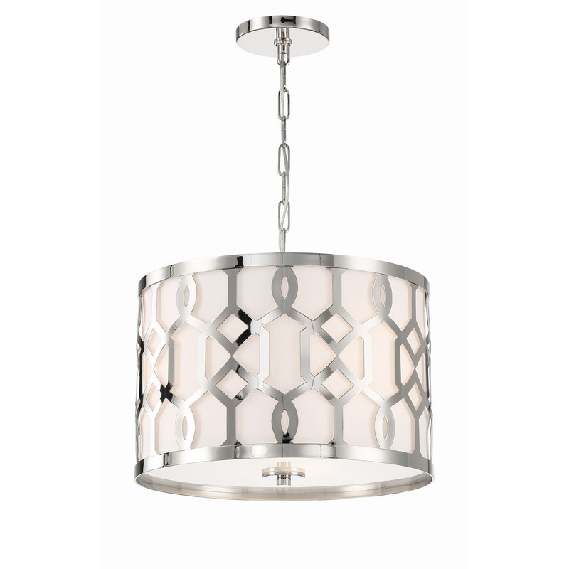 Crystorama 2265-PN Jennings Three Light Chandelier Polished Nickel