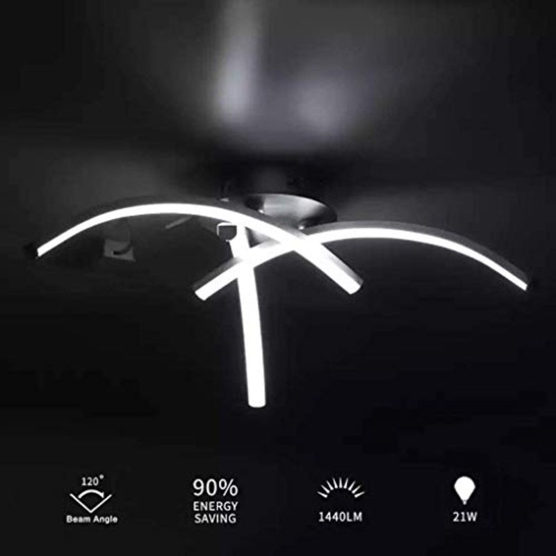 DAXGD Lampada da Soffitto LED, 21W Plafoniera a LED a superficie a forma di forcella per Camera da letto Scala Corridoio, 39CM Plafoniera LED Soffitto Luce bianca fredda 6000K
