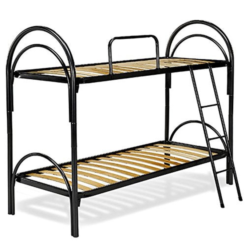 Dormidoro Letto a Castello Nero Reti 80×190 a Doghe in Legno Faggio | Sponda Anticaduta e Scala | Scomponibile in 2 Letti Singoli | Piedini in Gomma AntiGraffio | Made in Italy