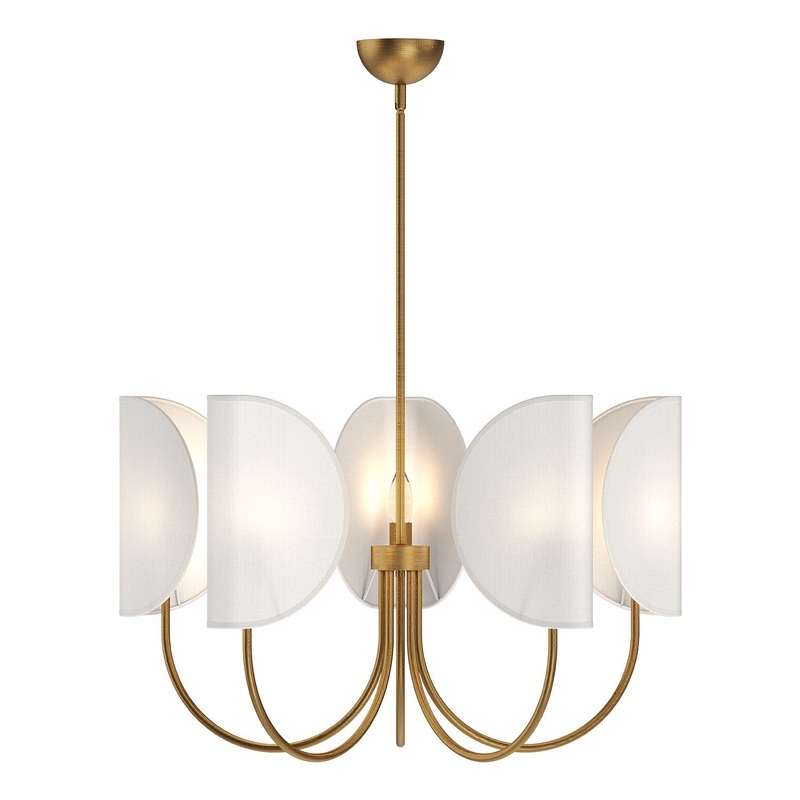 Five Light Chandelier from the Seno Collection in Aged Gold Finish by Alora