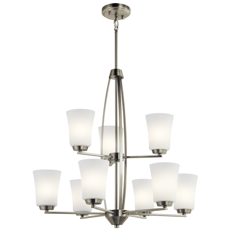Kichler 44052NI Nine Light Chandelier, Brushed Nickel