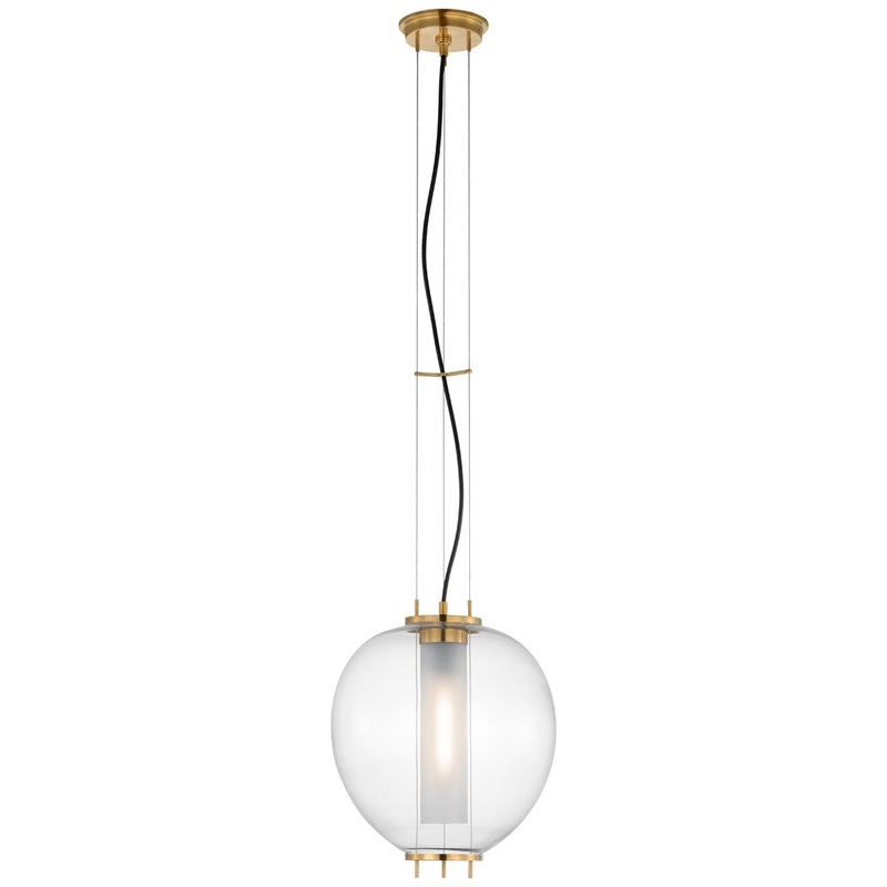 LED Lantern from the Taro Collection in Antique Burnished Brass Finish by Visual Comfort Signature