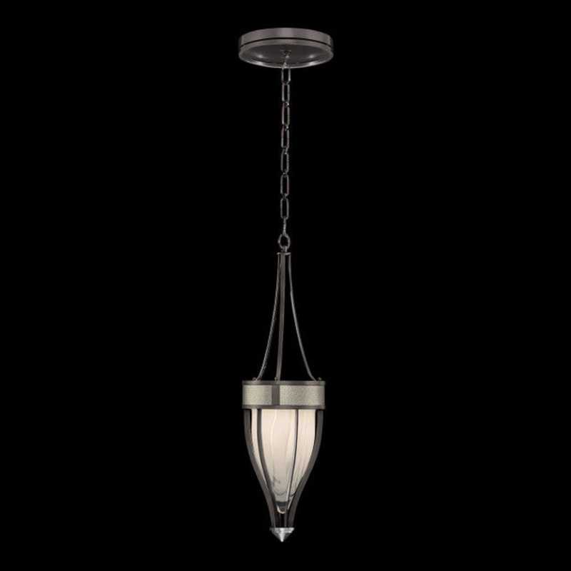 Mirage 7.5″W Round Pendant Midnight Steel/Nickel/Coco