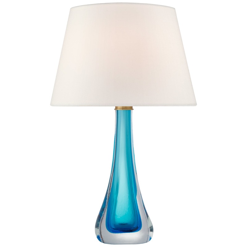 One Light Table Lamp from the Christa Collection in Cerulean Blue Glass Finish by Visual Comfort Signature