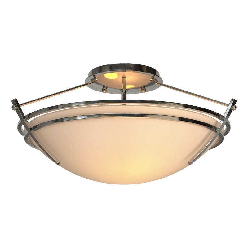 Presidio Tryne Small Semi-Flush Sterling Sand Glass (SS)