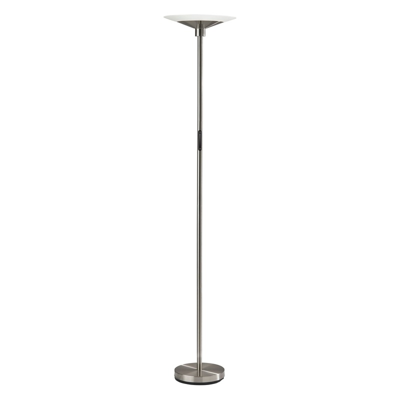 Solar LED Torchiere Brushed Steel