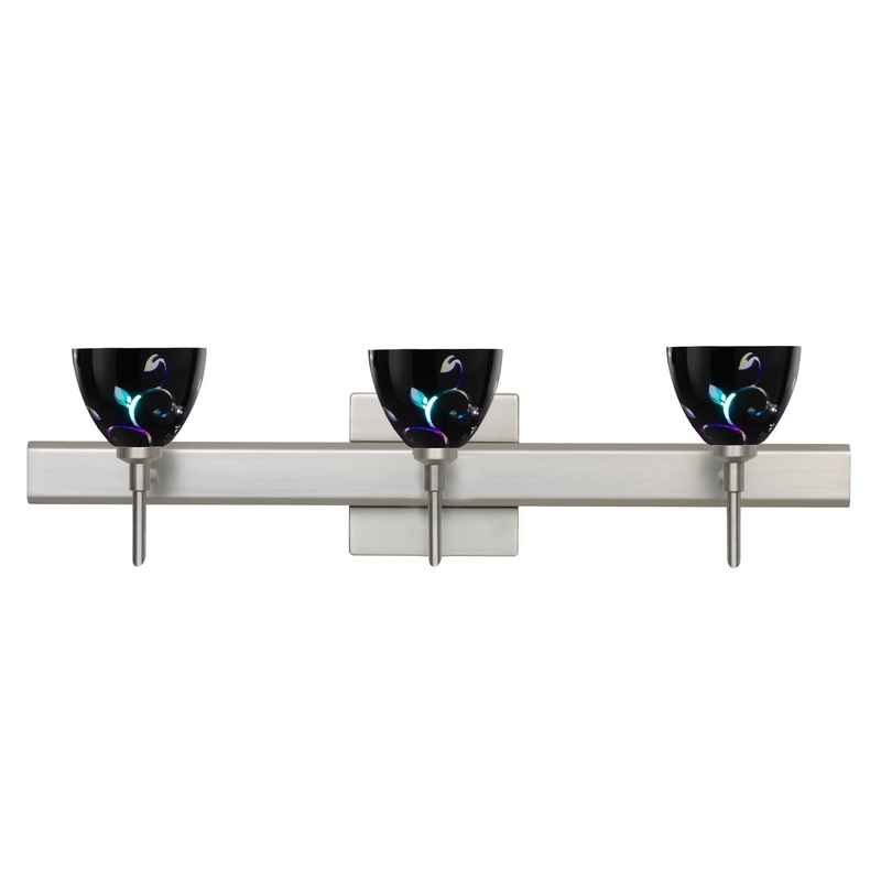 Three Light Wall Sconce from the Divi Collection in Satin Nickel Finish by Besa