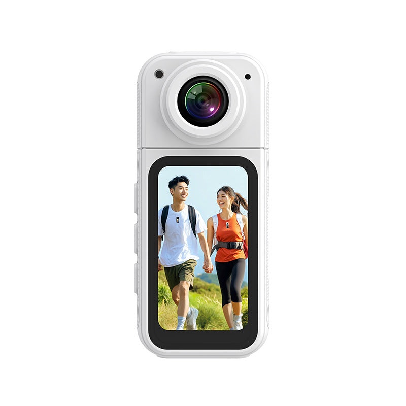Thumb-Sized 2.7K Camera with 180 Rotatable Lens & Magnet Mount – Capture Your World Hands-Free(white+128G)