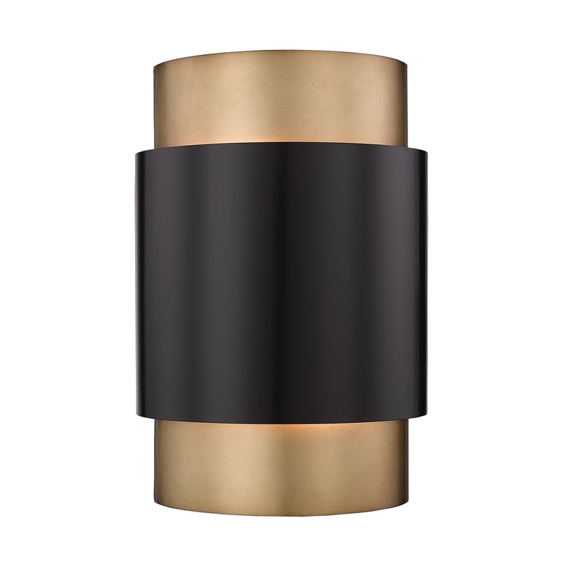 Two Light Wall Sconce from the Harlech Collection in Bronze / Rubbed Brass Finish by Z-Lite