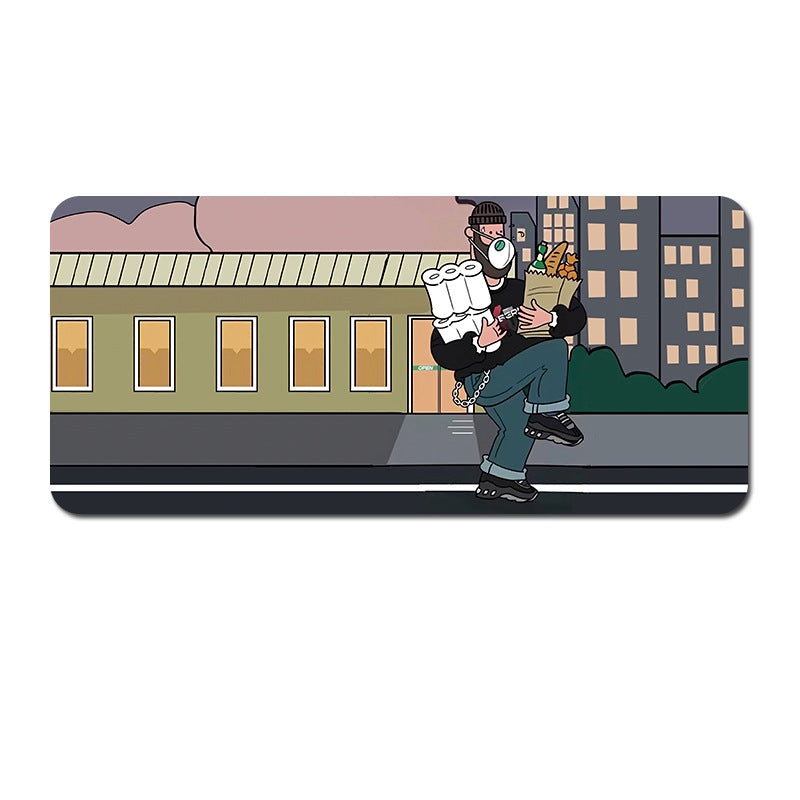 (90x40x0.4cm) Computer Desk Mat – Big Beard Uncle Series, Smooth Gaming Surface – Style 3