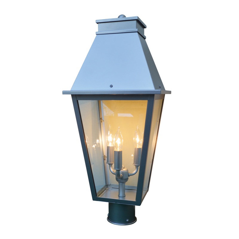 Arroyo CRP-10CLR-P Croydon Three Light Post Mount Pewter