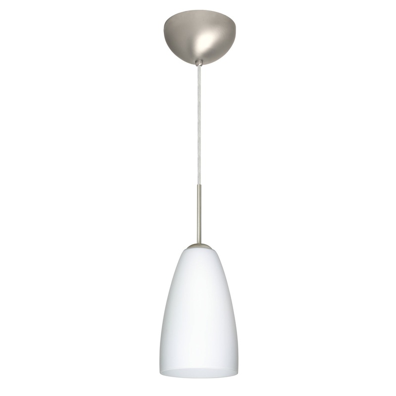 Besa 1JC-151107-LED-SN Riva One Light Pendant Satin Nickel