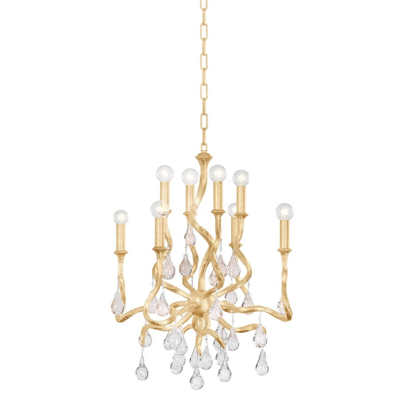 Corbett Lighting 414-23-GL Aveline Eight Light Chandelier Gold Leaf