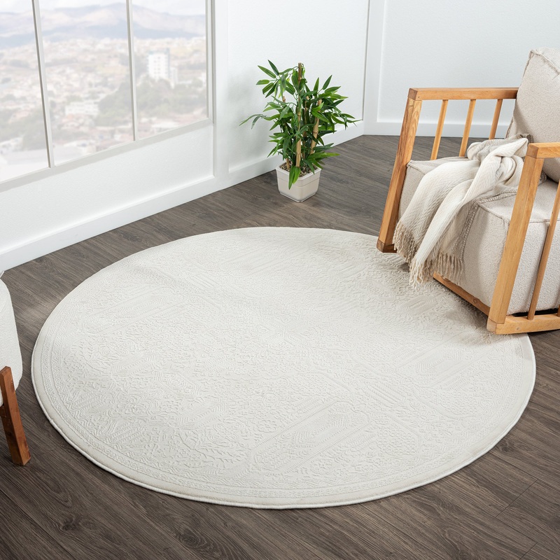 Grande Jacquard Rug – Ivory – 80×150