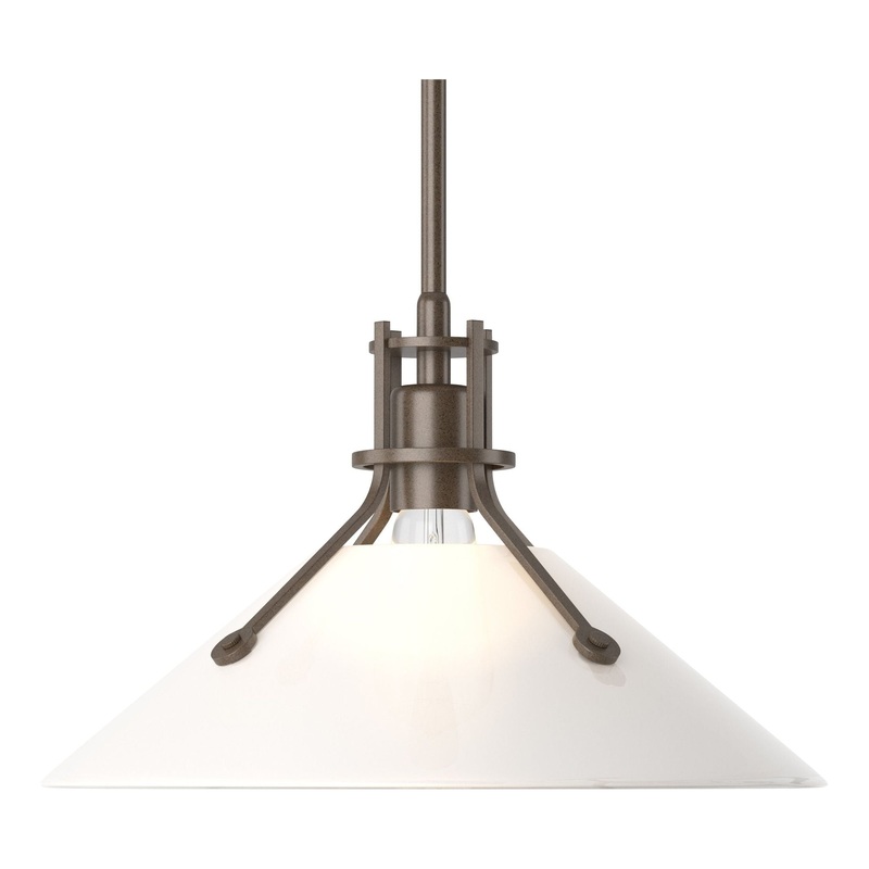 Henry Medium Glass Shade Pendant Bronze Frosted Glass (FD)
