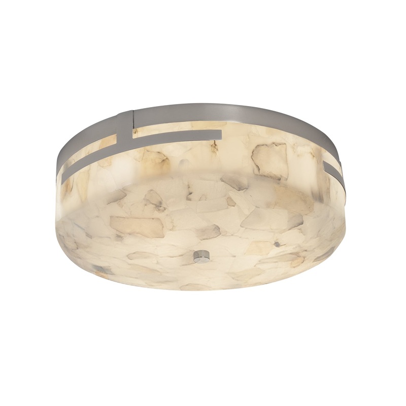 LED Flush-Mount from the Alabaster Rocks! Collection in Polished Chrome Finish by Justice Designs
