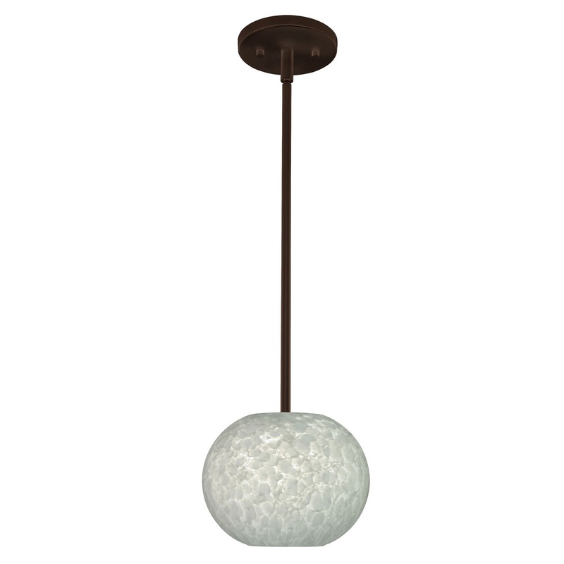 One Light Pendant from the Luna Collection in Bronze Finish by Besa