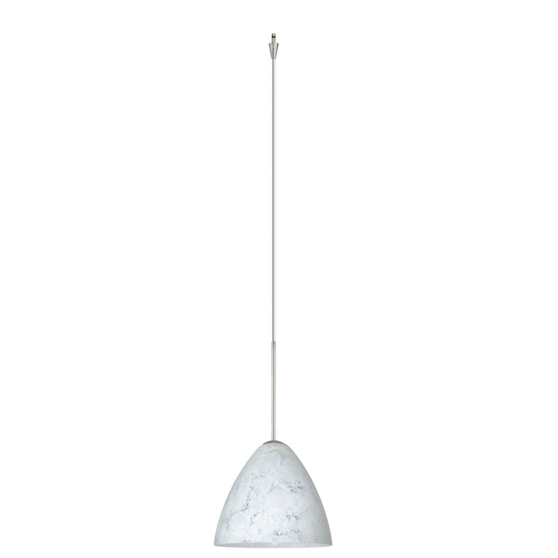 One Light Pendant from the Mia Collection in Satin Nickel Finish by Besa