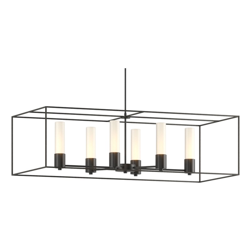 Portico Pendant Black Natural Iron Opal Glass (GG)