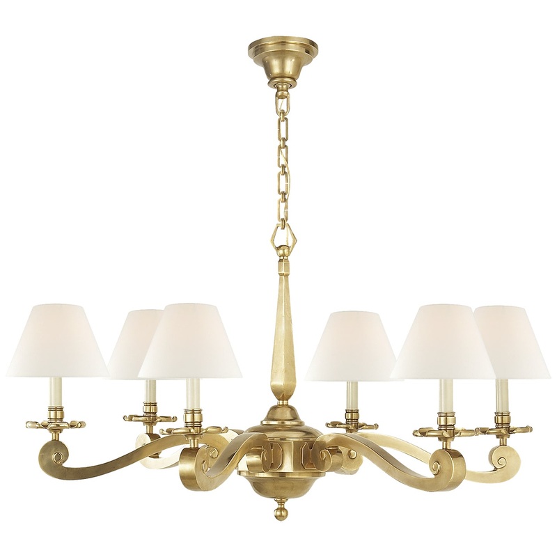 Six Light Chandelier from the Myrna Collection in Natural Brass Finish by Visual Comfort Signature