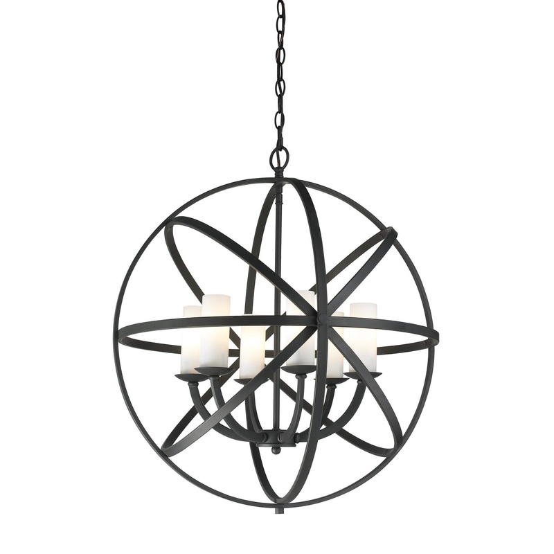 Six Light Pendant from the Aranya Collection in Bronze Finish by Z-Lite
