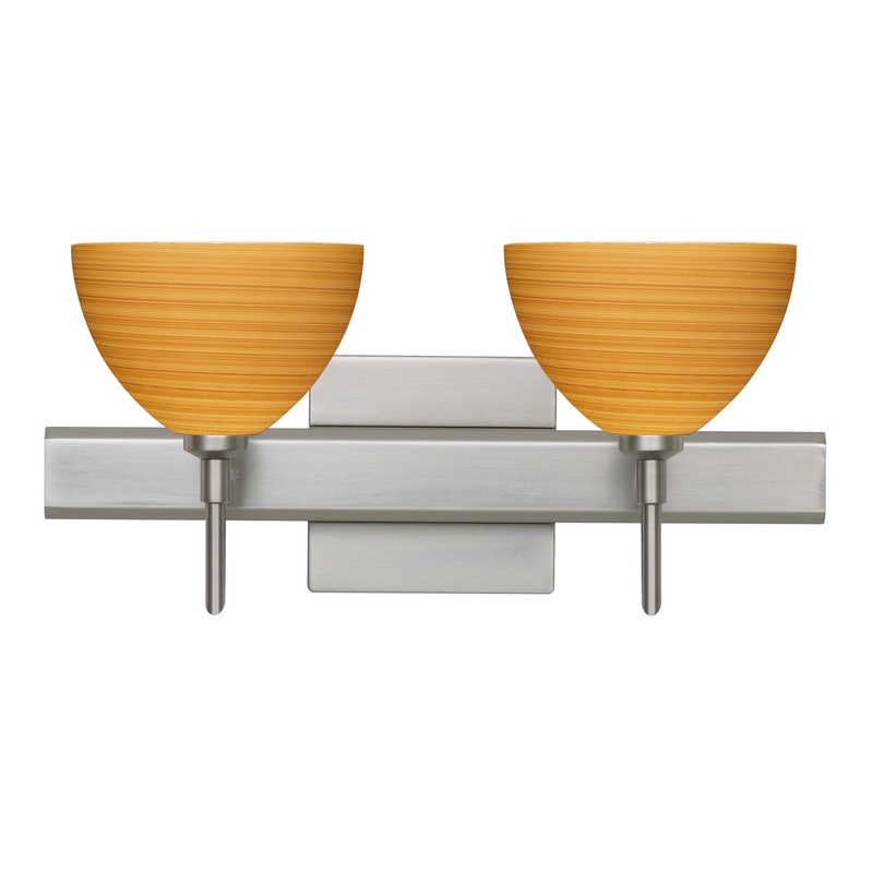 Two Light Wall Sconce from the Brella Collection in Satin Nickel Finish by Besa