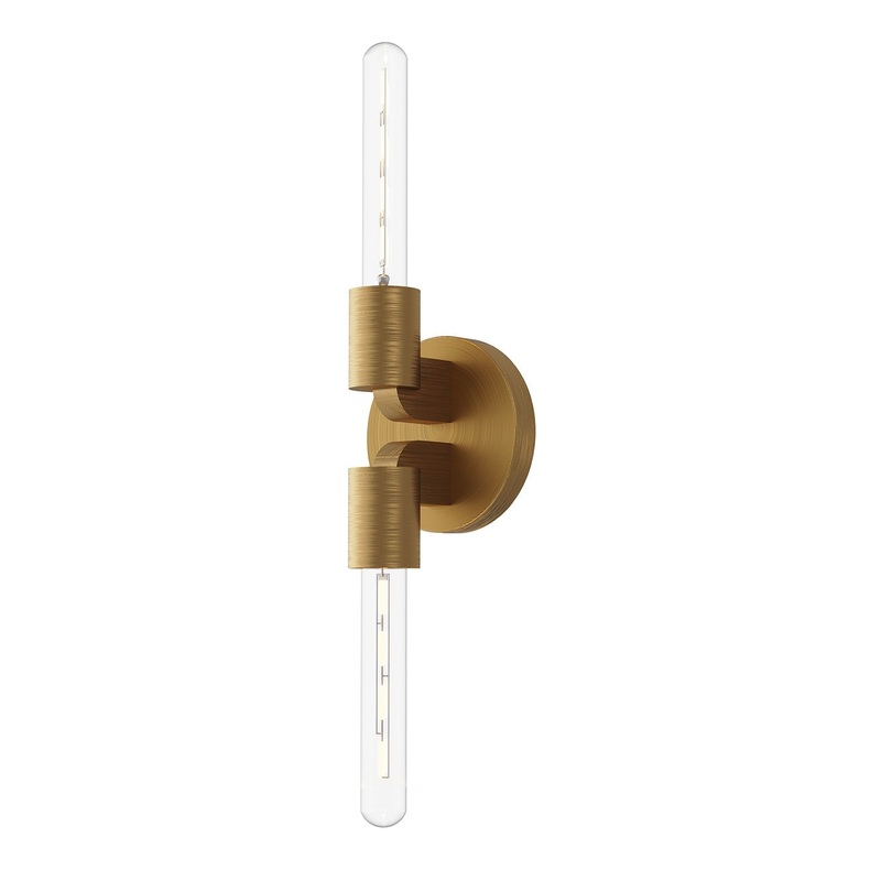 Two Light Wall Sconce from the Claire Collection in Aged Gold|Matte Black Finish by Alora