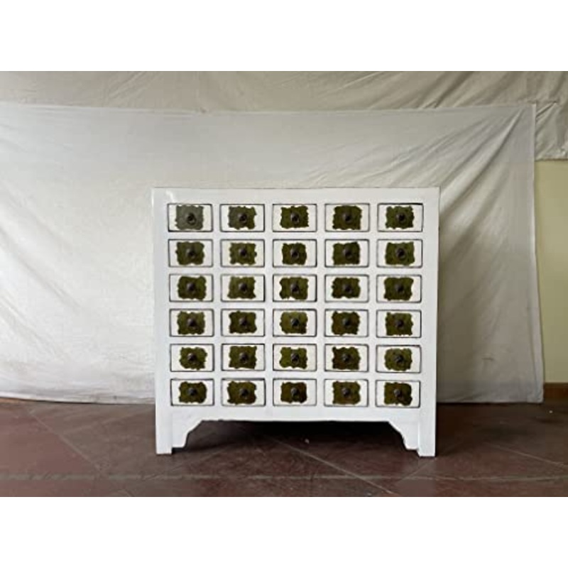 Armadio per farmacia, anticato, con 30 cassetti, larghezza 105 x altezza 100 cm