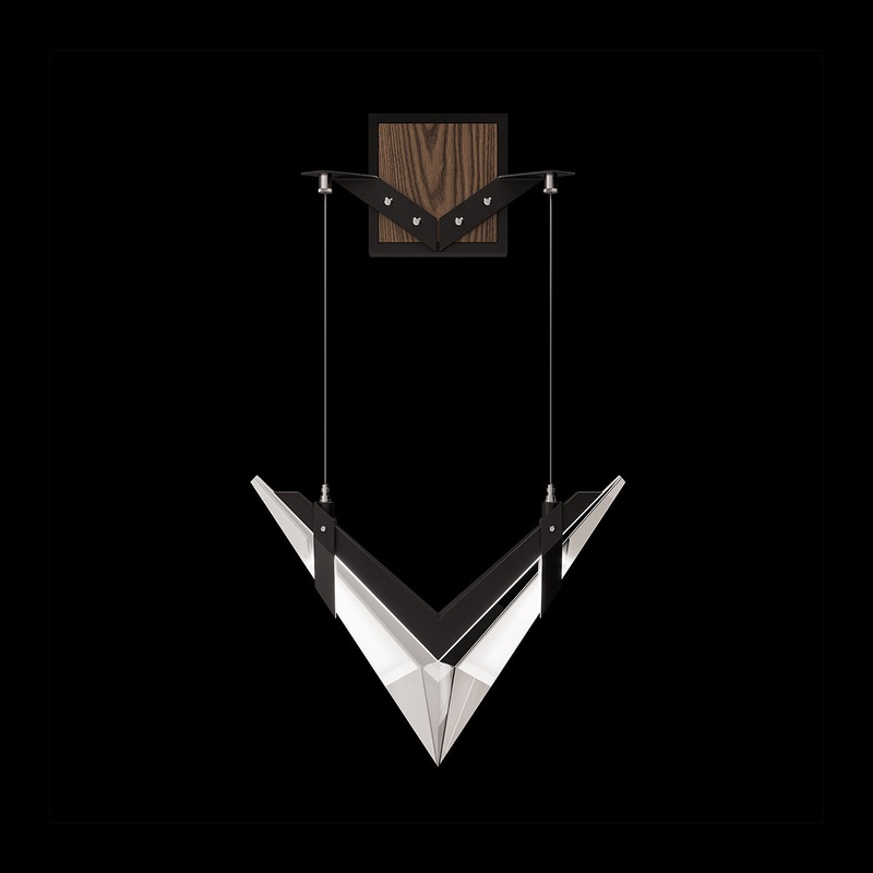 Blade Adjustable Sconce Black/Dark Walnut