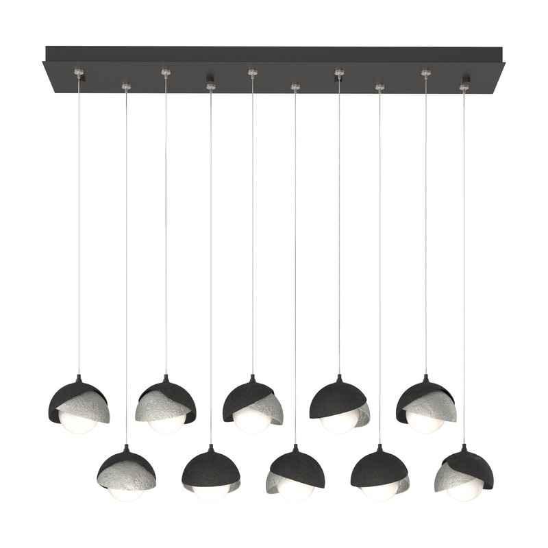 Brooklyn 10-Light Double Shade Pendant Black Sterling