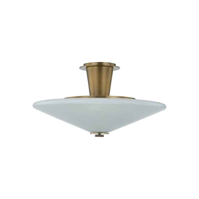 Cologne 1-Light LED Flush Mount Vintage Brass