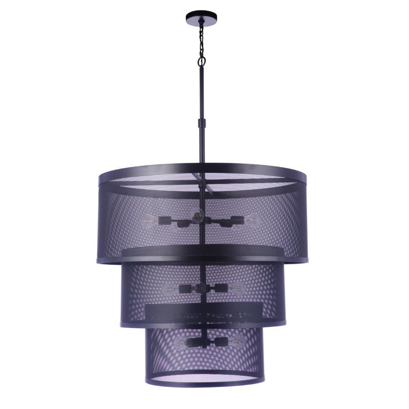 Craftmade 58992-FB Mesh 12 Light Pendant Flat Black