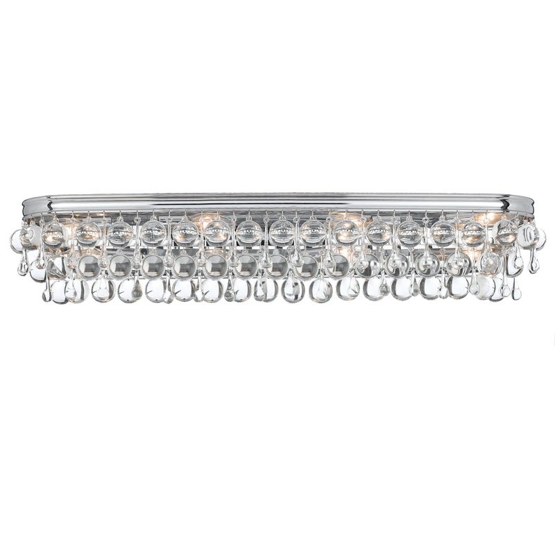 Crystorama 134-CH Calypso Eight Light Bathroom Vanity Polished Chrome