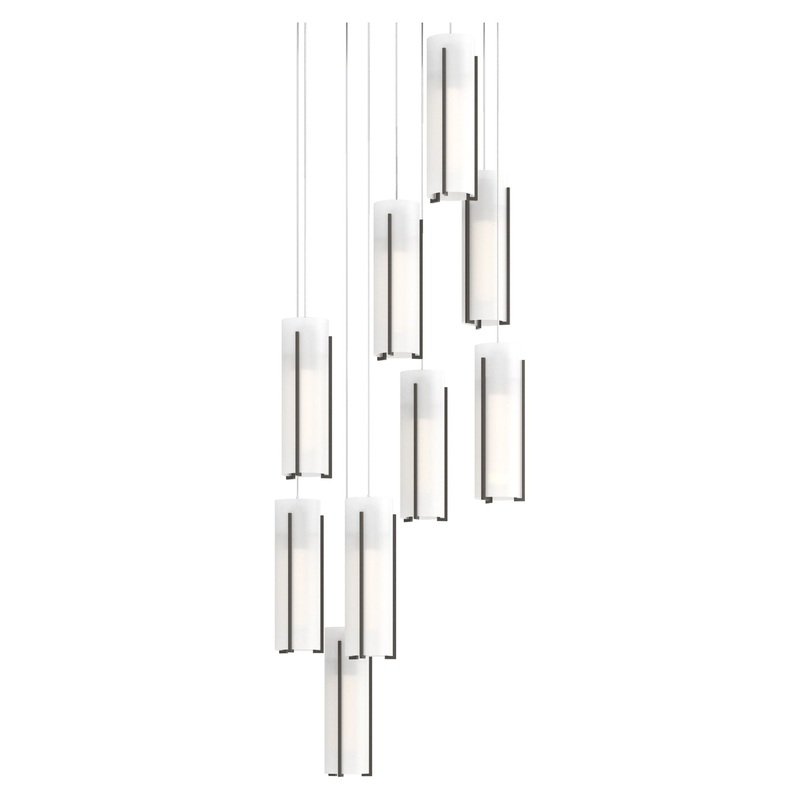 Exos Glass 9-Light Pendant Dark Smoke Opal Glass (GG)