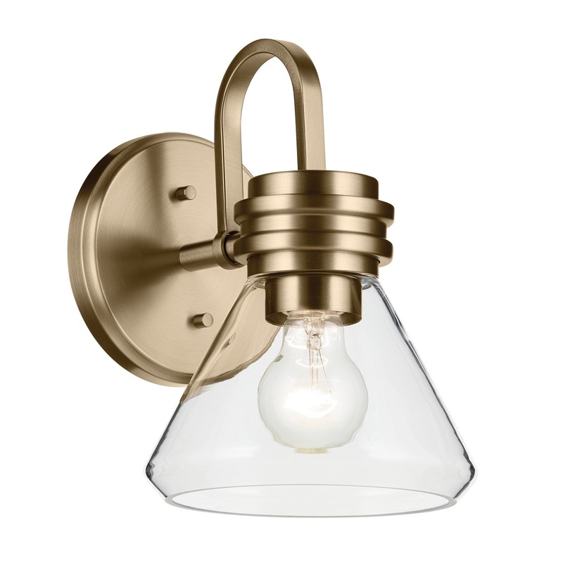 Kichler 55153CPZCLR One Light Wall Sconce, Champagne Bronze