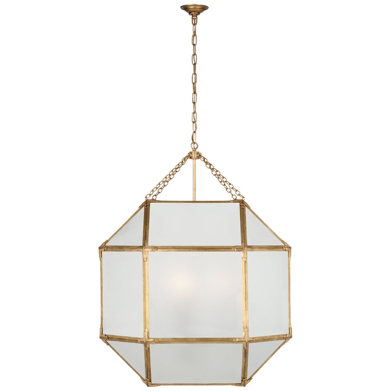 LED Lantern from the Morris Collection in Gilded Iron Finish by Visual Comfort Signature
