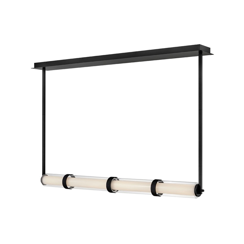 LED Linear Pendant from the Cy Collection in Black Finish by Fredrick Ramond