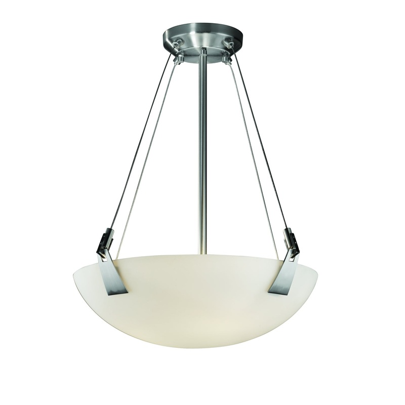LED Pendant from the Fusion Collection in Brushed Nickel Finish by Justice Designs