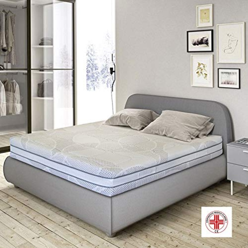 Materasso in Memory Matrimoniale 160×190 a 1600 Molle insacchettate indipendenti in Memory Gel. Altezza: 25 cm, rigidit 8 su 10. Sfoderabile. Dispositivo Medico Classe I