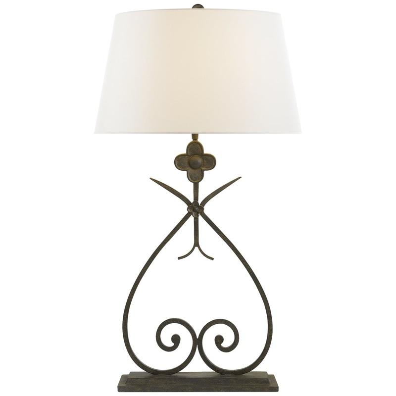One Light Table Lamp from the Harper Collection in Natural Rusted Iron Finish by Visual Comfort Signature