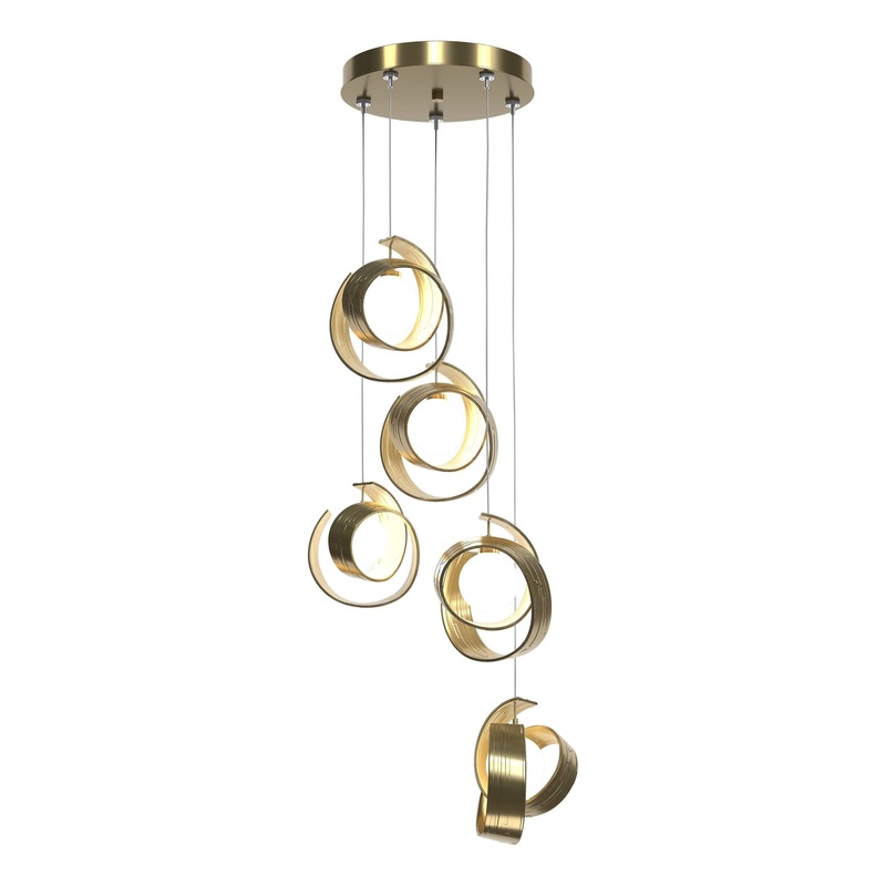 Riza 5-Light Pendant Modern Brass
