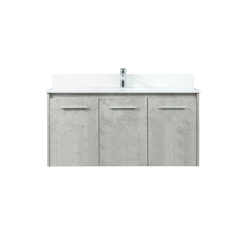 Single Bathroom Vanity from the Penn Collection in Concrete Grey Finish by Elegant Lighting