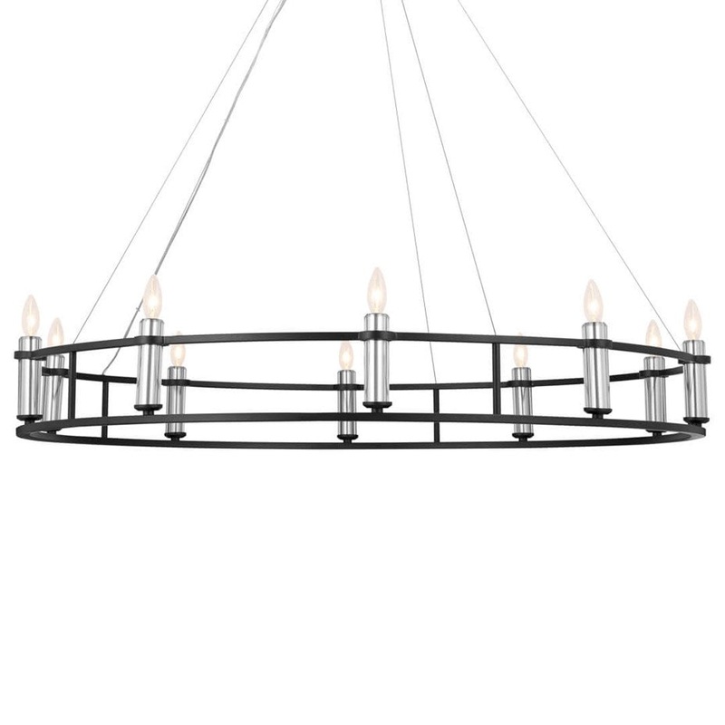 Ten Light Chandelier from the Rosalind Collection in Black Finish by Kichler